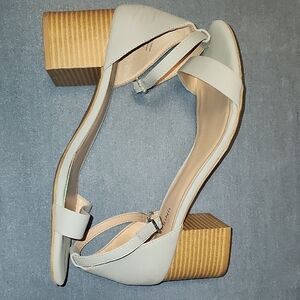 Call It Spring Light Grey Block Heel Sandals